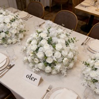 Nieuw design moderne grote zijden bloemenbal wit 80cm kunstmatig hoge kwaliteit luxe elegante tafeldecoratie bruiloft gangpad