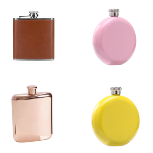 Différentes Tailles Acier Inoxydable Noir Argent Jaune Pick Round 6oz Hip Flask pour la <span class=keywords><strong>Russie</strong></span> Krusovice Bonnane Ararat <span class=keywords><strong>Don</strong></span> Ramon - Product Image 1