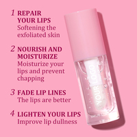 Huile à lèvres hydratante à la vitamine E, effet brillant transparent, OEM&ODM, soin des lèvres végétalien de haute qualité, maquillage nourrissant, gloss teinté brillant