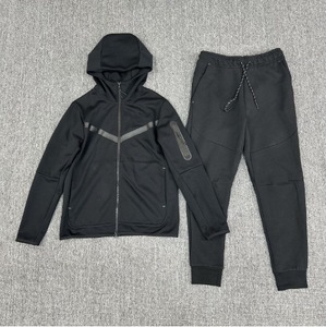 Ensemble de survêtement sportif pour homme en molleton technique épais de qualité supérieure, marque de luxe NK, 2 pièces, sweat-shirt et pantalon de survêtement en coton pour l'automne - Product Image 4