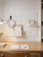 Organisateur mural modulaire en métal perforé pour bureau, idéal pour les fournitures de bureau, les dossiers et les accessoires quotidiens