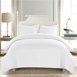 Wholesale Modern Simplicity Elegant <strong>Beige</strong> White Plain Microfiber Soft Hotel Duvet Cover <strong>Sets</strong> Bedroom Plain <strong>Bedding</strong> <strong>Set</strong> - Product Image 2