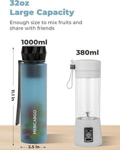 Blender portable 32 oz grande capacité, mini blender pour les smoothies et les milkshakes, blender personnel avec USB rechargeable - Product Image 3