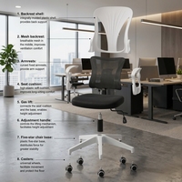 Chaise de travail ergonomique pliable la plus vendue, chaise de jeu moderne pour bureau avec accoudoirs rabattables et dossier pliable