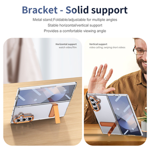 Coque arrière transparente avec film avant, support métallique, anneau de protection d'objectif, étui rigide magnétique en PC, fin et antichoc pour <span class=keywords><strong>Samsung</strong></span> Z Fold 8 Z Flip 8 - Product Image 3