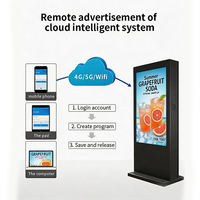 Pantalla LCD para Exteriores de 55, 65 y 75 Pulgadas, 2500 Nits, Resistente al Agua, Reproductor de Publicidad, Señalización Digital, Tótem Exterior, Kiosco con Soporte de Piso