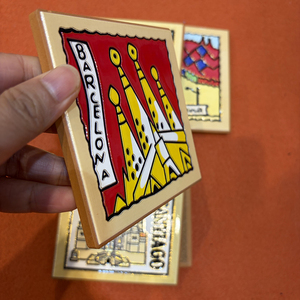 Posavasos Cuadrado de Terracota con Base de Corcho, Diseño Artístico de Lugares Emblemáticos de la Ciudad, Recuerdo de Viaje de España e Italia, Tapete para Bebidas de Café y Té - Product Image 4
