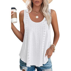 <b>Women's</b> Casual Spring Summer Polyester Chiffon Quick Dry Round Neck Loose Sleeveless Pullover Knit Solid Color Tank <b>Top</b> <b>Vest</b> - Product Image 1