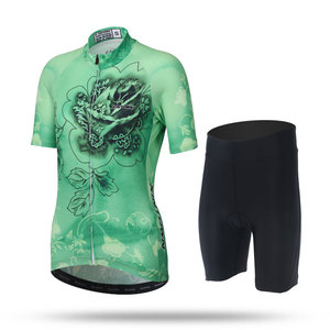 Ensemble cycliste pour femme en tissu mesh respirant, léger, à séchage rapide et anti-humidité, avec short à bretelles, pour l'été, vente en gros - Product Image 4