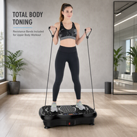 Plateforme vibrante de sport en ABS de haute qualité avec 99 niveaux de vitesse et bandes de résistance pour le tonification corporelle à domicile