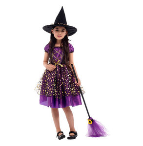Halloween lindo negro naranja <span class=keywords><strong>bruja</strong></span> niño <span class=keywords><strong>pequeña</strong></span> <span class=keywords><strong>bruja</strong></span> niña fiesta mago disfraz carnaval Cosplay vestido con sombrero - Product Image 4