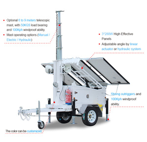 รถพ่วงพลังงานแสงอาทิตย์แบบไฮบริดลดราคาพิเศษสำหรับกล้อง 4G PTZ - Product Image 5