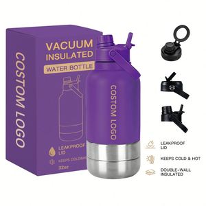 Custom Logo 32Oz Pet <b>Water</b> Double Layer Lid Two-In-One Portable Sports & <b>Dog</b> <b>Bottle</b> Insulated Leakproo - Product Image 1