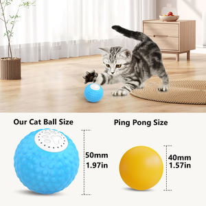 2024 yeni şarj edilebilir interaktif Pet oyuncak top kedi köpek için LED uzaktan kumanda ile TPU sıçrama ses kedi oyuncak top - Product Image 2