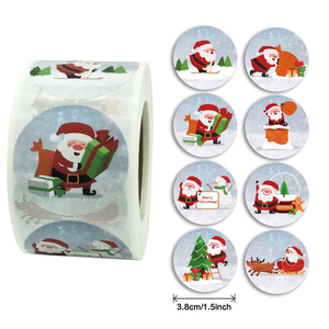 Custom Printing Christmas Festival Theme Paper <strong>Sticker</strong> Rolls Decorative <strong>Party</strong> Gift Box Packaging <strong>Bags</strong> Sealing Label <strong>Stickers</strong> - Product Image 2
