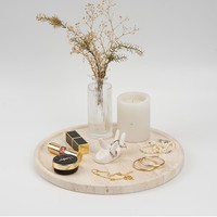Plaque de fruits en travertin beige romain, pierre naturelle artisanale, 300x300x20mm, design moderne pour la décoration de la maison et le rangement de bijoux