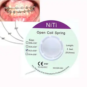 DENTAL ORTHODONTIC METAL BRACKET OPEN COIL SPRING NITI LENGTH 914mm SIZE .012'