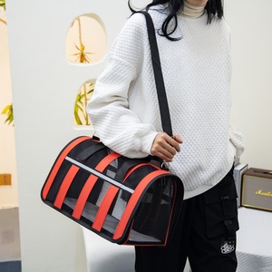 Sac de transport <span class=keywords><strong>pour</strong></span> animaux de compagnie personnalisé à quatre côtés avec fenêtre en maille PC et poche latérale <span class=keywords><strong>pour</strong></span> tablette, respirant, portable, écologique - Product Image 6