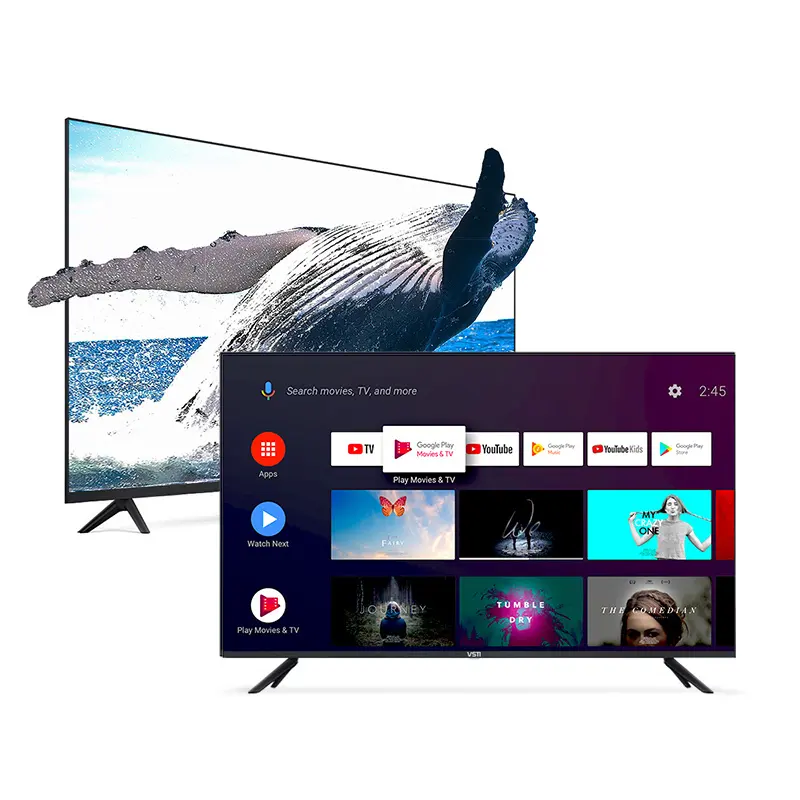 TV pintar LCD 32 43 55 65 inci, pabrik televisi layar datar murah TV LED Android WiFi 4K UHD harga terbaik