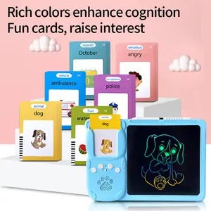 Talking Flash Cards With Lcd Drawing Tablet 112 CARD 255 Cards Arabic English Spanish French German Portuguese Education Machine