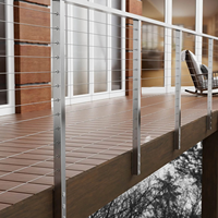 Garde-Corps en Câble Extérieur Acier Inoxydable Noir Style Simple pour Balcon, Escalier de Villa, Hôtel et Centre Commercial – Finition Satinée