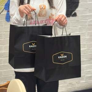 Sacs en papier kraft écologiques et recyclables personnalisés en gros pour la vente à emporter, la restauration rapide, le pain, les desserts, l'emballage de boulangerie, avec votre propre logo - Product Image 2