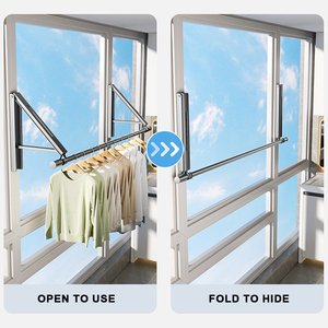SANIPRO <span class=keywords><strong>appendiabiti</strong></span> pieghevoli da parete per interni stendibiancheria da balcone stendino per trapunta - Product Image 3