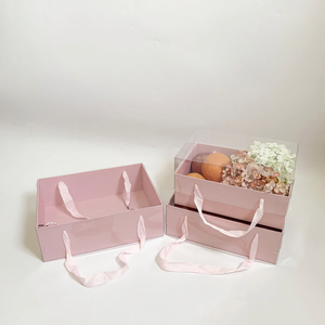 Juego cuadrado al por mayor de <span class=keywords><strong>3</strong></span> uds. Caja Gtft transparente rectangular caja de regalo de flores transparente multifuncional caja de embalaje de frutas con costilla - Product Image 5