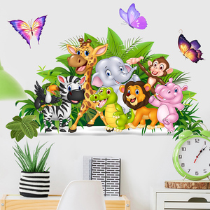 Autocollants muraux imperméables en PVC personnalisés, <span class=keywords><strong>animaux</strong></span> de la forêt mignons et dessinés, pour la décoration de la chambre d'enfant, <span class=keywords><strong>autocollant</strong></span> <span class=keywords><strong>mural</strong></span> pour la décoration de la maison - Product Image 3