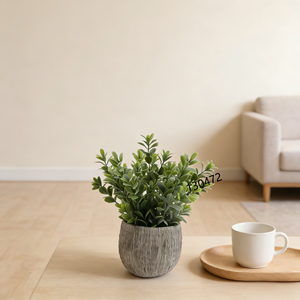 Plante artificielle en pot de ciment avec feuilles de purslane, plantes vertes en pot, décoration d'intérieur, mariage, succulente, bureau, <span class=keywords><strong>fleur</strong></span>, bonsaï en ciment - Product Image 3