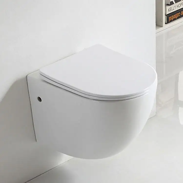 Mulit Color Flush Rimless Wall Hung Toilet Ceramic One Piece Small Dimensions P Trap Wall Hung Toilet Wall Mounted Bowl