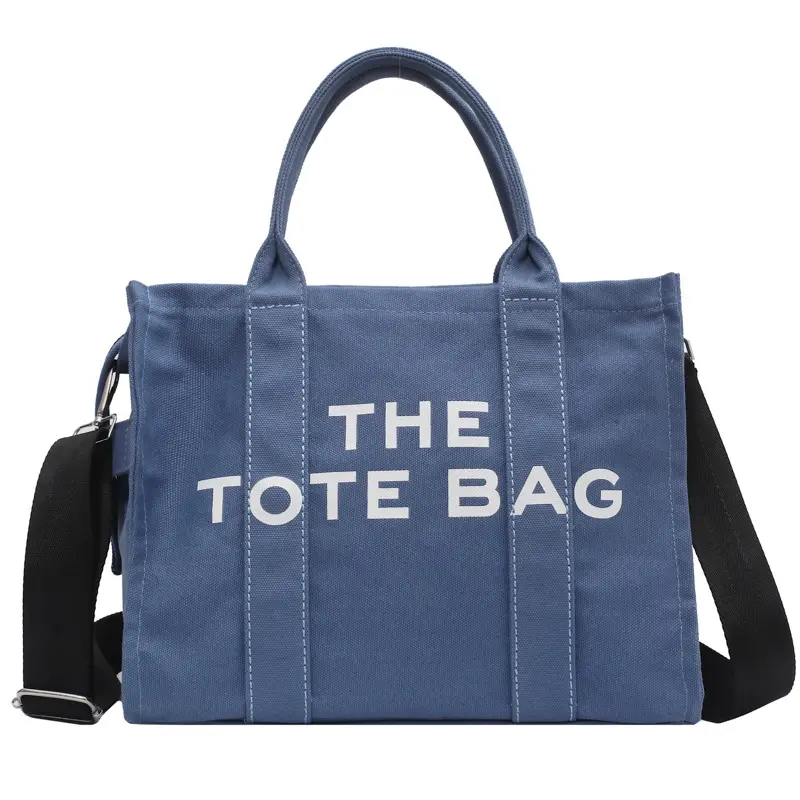 Sac à bandoulière de loisirs pour femmes en toile de coton vierge Sac à main de shopping Sac fourre-tout avec logo personnalisé