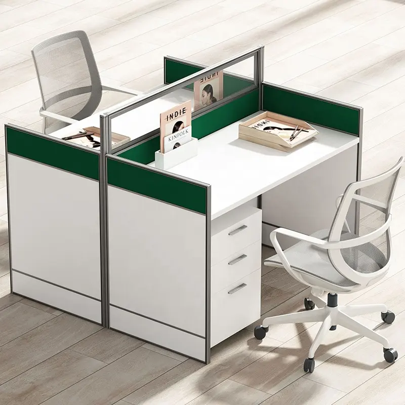 फर्नीचर कार्यालय काम स्टेशनों डेस्क एम एफ सी 2 के लिए लकड़ी के कार्यालय विभाजन डेस्क सीट सामना करने के लिए चेहरे