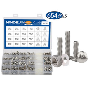 Juego de tornillos de máquina de cabeza de champiñón de acero inoxidable M3 M4 M5 M6, kit métrico con tuerca y perno - Product Image 1