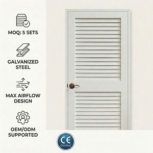 Puerta <span class=keywords><strong>de</strong></span> Acero con Rejillas y Manija <span class=keywords><strong>de</strong></span> Bronce, Moderna, <span class=keywords><strong>de</strong></span> Acero Galvanizado, sin Pintura, Ventilada, <span class=keywords><strong>para</strong></span> Lavandería o Armario - Product Image 1