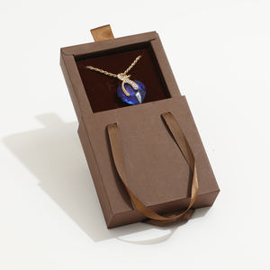 Custom Logo Pink Black Drawer Jewellery Packaging Gift <b>Box</b> with Handle Slide Pull Out Cardboard <b>Box</b> for Necklace <b>Ring</b> Earring - Product Image 3