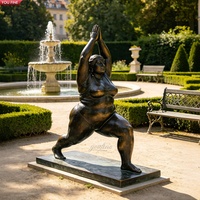 Sculpture de femme corpulente dansante en bronze grandeur nature YOUFINE pour la décoration de jardins et de parcs modernes