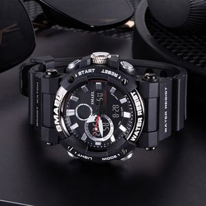 Montre analogique-numérique à double affichage SMAEL 8048 pour homme, chronographe, alarme, étanche, montre-bracelet LED, réveil, date - Product Image 2