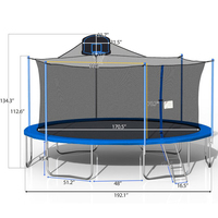 Grand trampoline de parc en plein air durable de taille personnalisée avec filet pour enfants garçons filles