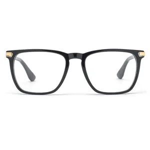 Acetate Eyewear Men Eyeglasses Frames 54-18-145 Middle Size For American Market Spring Hinge Spects