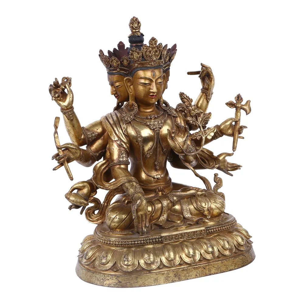 Custom Size Religious Art Crafts & Collectible Copper Gilding Tibetan Buddhism Statue