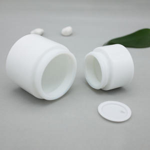 White Luxury <b>Glass</b> Cosmetic Cream Small Sample <b>Jar</b> Skincare Dispenser - Product Image 5