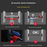 Barre de traction intérieure en acier réglable et verrouillable Barre de traction horizontale murale sans perçage avec jauge de niveau pour la salle de sport à domicile