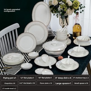 Set di Stoviglie in Porcellana Bone China 2026, Combinazione di Ciotole e Piatti, Regalo Aziendale, Set di Bacchette in Ceramica, Adatto al Microonde, Design Moderno - Product Image 6