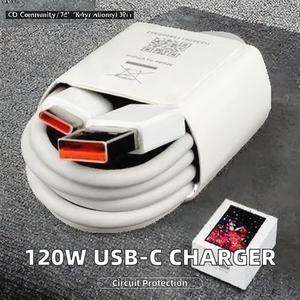 PD ที่ชาร์จติดผนัง USB 120W 5V/สายเคเบิลชนิด C 3A พร้อมการหมุน360สำหรับ redmi <span class=keywords><strong>Mi</strong></span> 12/11/<span class=keywords><strong>10T</strong></span>/Note 9 <span class=keywords><strong>Pro</strong></span> - Product Image 2