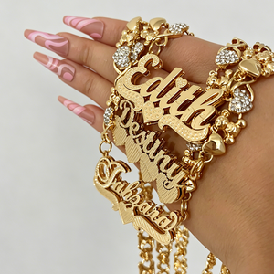 <span class=keywords><strong>Collana</strong></span> <span class=keywords><strong>con</strong></span> nome personalizzato a doppia placcatura <span class=keywords><strong>con</strong></span> orsetto, gioielli alla moda <span class=keywords><strong>con</strong></span> <span class=keywords><strong>targhetta</strong></span> identificativa, ciondolo <span class=keywords><strong>con</strong></span> nome in acciaio inossidabile - Product Image 2