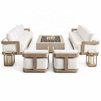 Mobilier d'extérieur en teck Mobilier d'extérieur de luxe pour hôtel Coussin modulaire Ensemble canapé-salon d'extérieur Meubles de patio