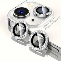 Protection d'écran en verre trempé 2.5D 9H de luxe avec diamants, anti-traces de doigts, anti-rayures, épaisseur 0.18mm pour 17/15/14/13/16