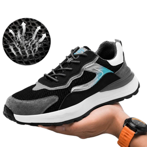 Superfine Leather <b>Big</b> Mesh Breathable Anti-puncture Steel <b>Toe</b> Men's Sport Safety Anti-slip Shoes - Product Image 3