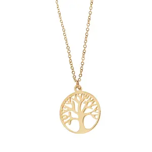 Tree Of Life Necklace Arbol De La Vida Stainless Steel Jewelry Wholesale Silver Jewelry Gold Necklace Joyeria Acero Inoxidable